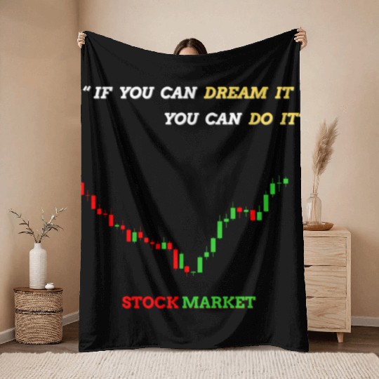 Inspirational Stock Market Growth Quote Throw Blankets