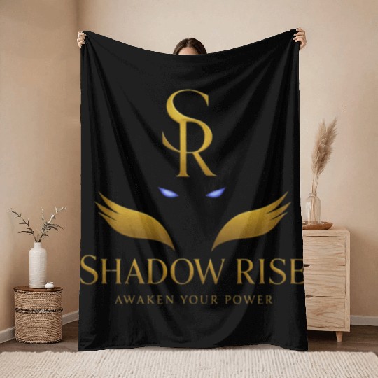 Shadow Monarch – Gold Eyes Logo Design Throw Blankets