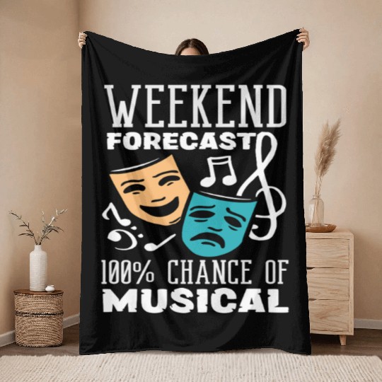 Weekend Forecast 100% Chance of Musical Lover Throw Blankets