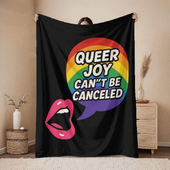 Queer Pride Queer Joy LGBTQ+ Affirmation Trans Throw Blankets