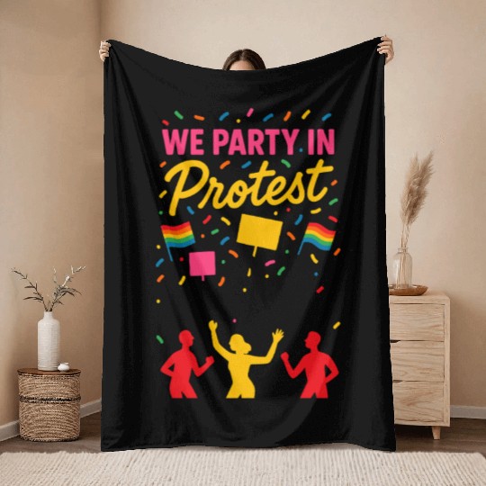Queer Pride Queer Joy LGBTQ+ Affirmation Trans Throw Blankets