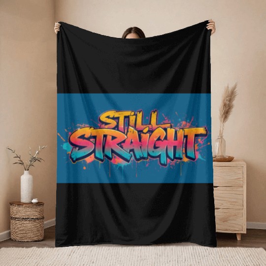 Still Straight Yellow Teal Gradient Throw Blankets