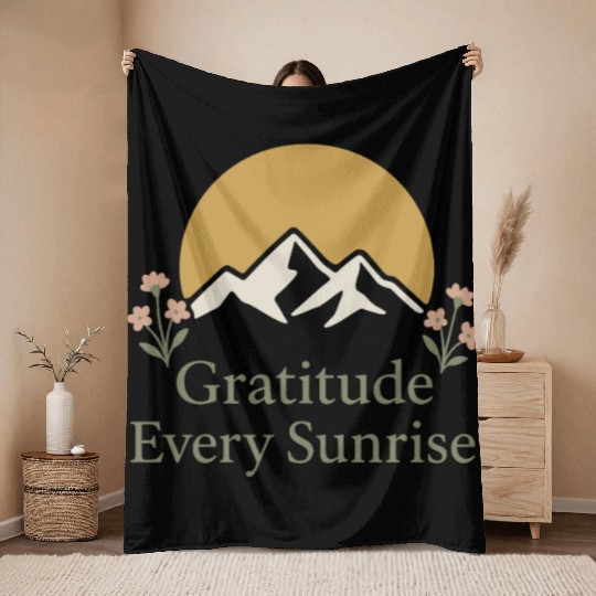 Gratitude Mindfulness Positive Affirmation Daily Throw Blankets