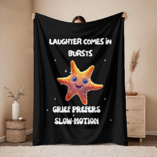 Whimsical Starfish with Playful Quotes Throw Blankets