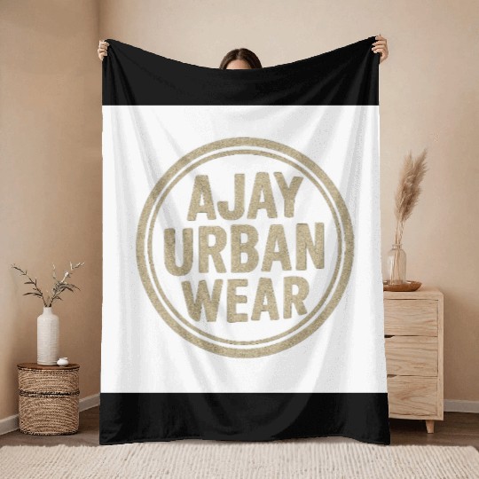 Stamped Urban: Ajay Urban Seal Throw Blankets