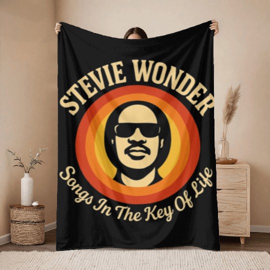 Stevie Wonder Throw Blankets rtro vintage Songs in the