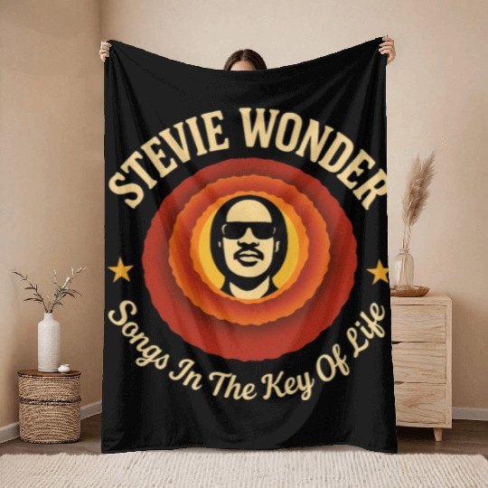 Stevie Wonder Throw Blankets rtro vintage Songs in the