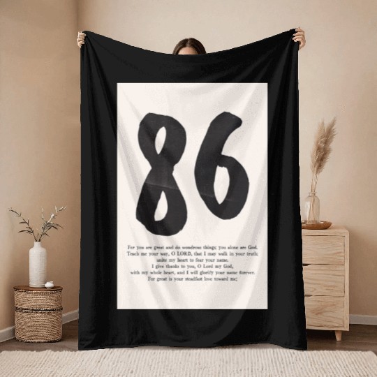 Psalm 86 Minimalist Christian typography poster Throw Blankets