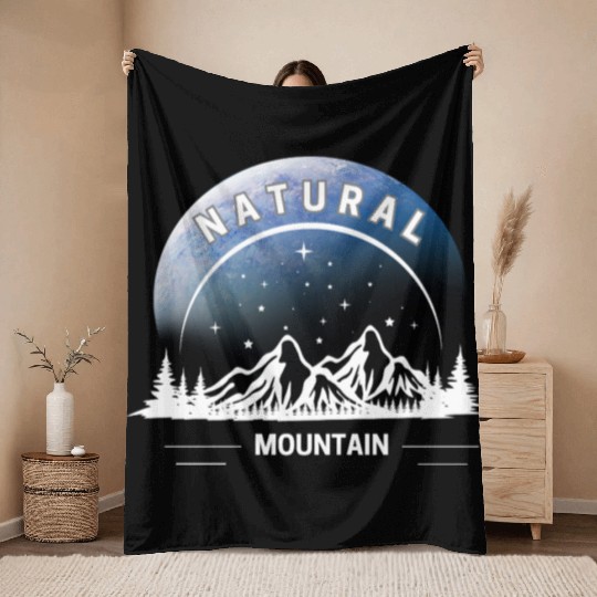 Natural Mountain Wilderness Design Throw Blankets