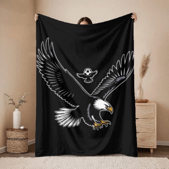 Patriotic Eagle Soccer Throw Blankets – USA World Cup 2026