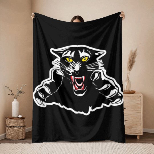 Black Panther Claw Design Throw Blankets