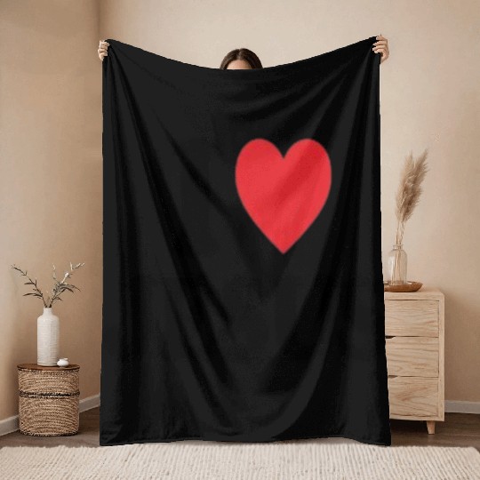 Heart and Cross with I Love Jesus Message Throw Blankets