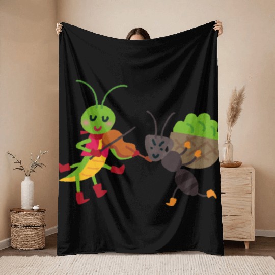 Work Hard, Play Loud – Ant & Cicada LifeTee Throw Blankets