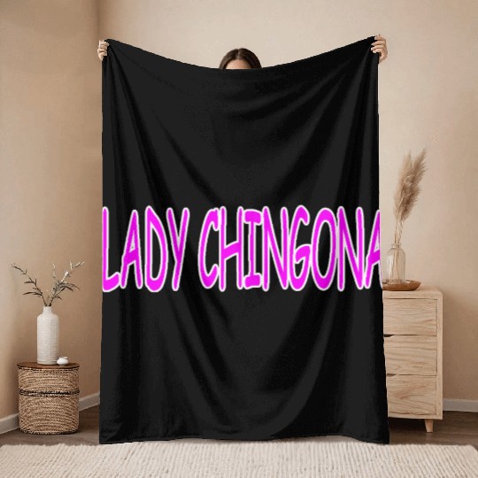 LADY CHINGONA Throw Blankets