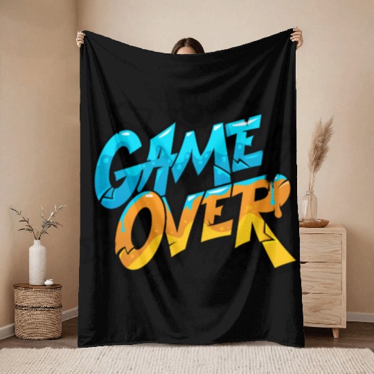Game Over Graffiti Throw Blankets – Cool Gamer Streetwear