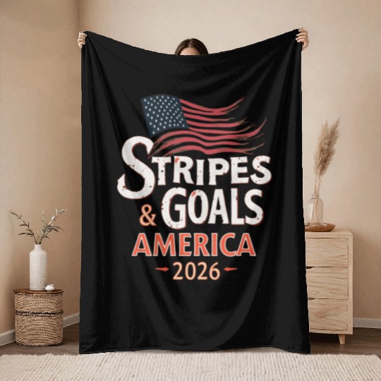 Stars, Stripes & Goals – USA Soccer World Cup 2026 Throw Blankets