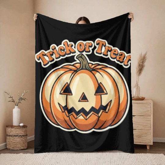 Trick or Treat Pumpkin Throw Blankets