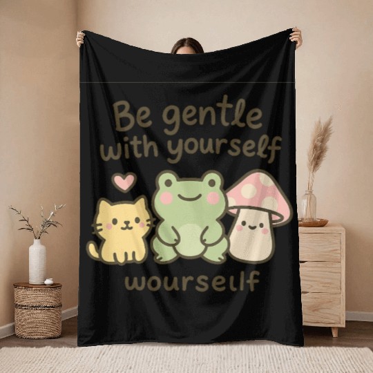 Gentle Nature Affirmation Design Throw Blankets