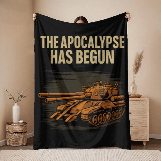 The Apocalypse Has Begun – Armored Titan Throw Blankets