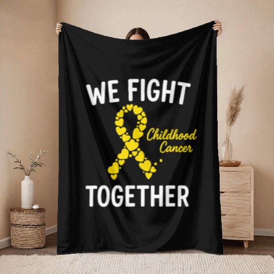 Childhood Cancer Awareness Throw Blankets
