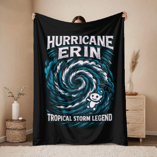 Hurricane Erin Tropical Storm Legend Throw Blankets