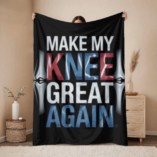 Patriotic Bone Skeleton Quote Design Throw Blankets