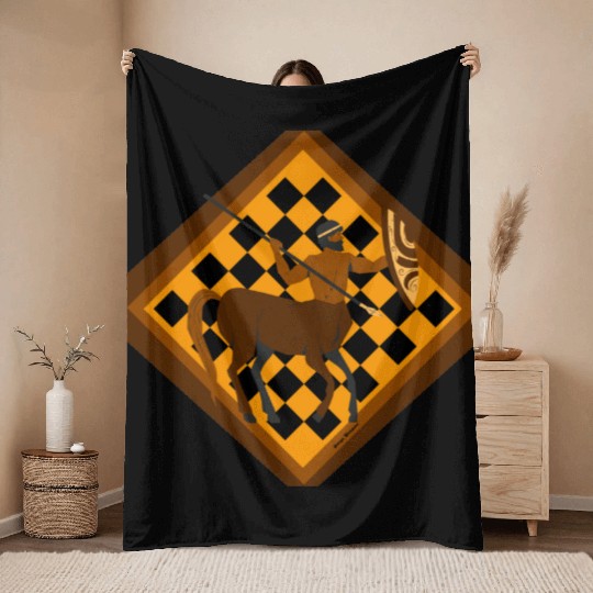 Brown and Gold Centaur Throw Blankets
