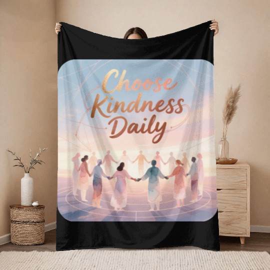 Choose Kindness Daily Inspirational Design Throw Blankets