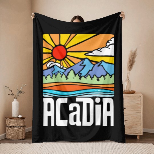 Acadia National Park Artistic Nature & Mountains Throw Blankets