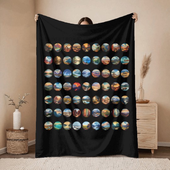 All US National Park Checklist Bucket List Throw Blankets