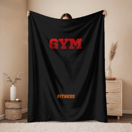 FITNESS gym Throw Blankets