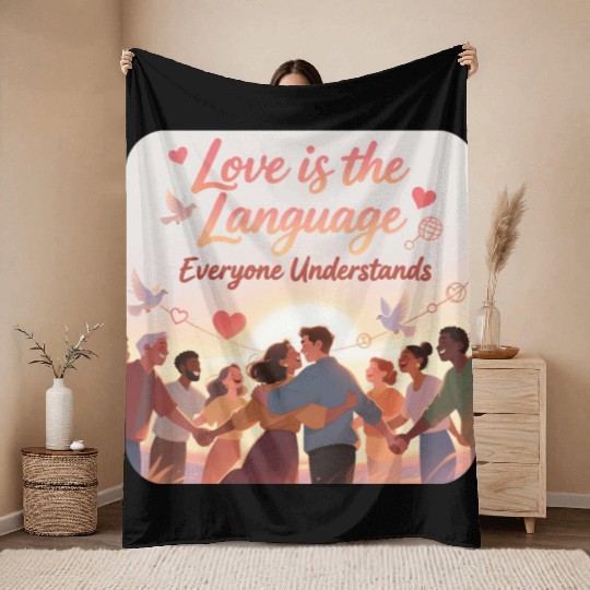 Love as Universal Language Inspirational Design Throw Blankets