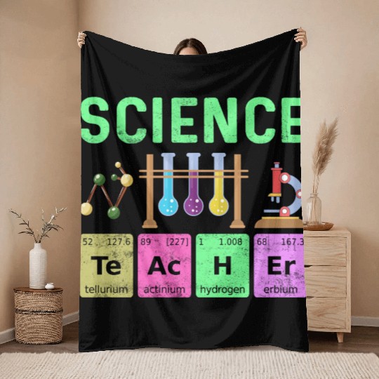 Scientific Chemistry Periodic Table Throw Blankets