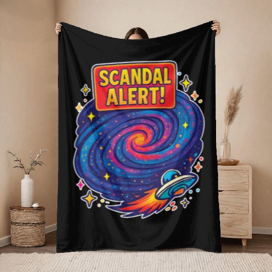 Cosmic Scandal Alert Galaxy Design Throw Blankets