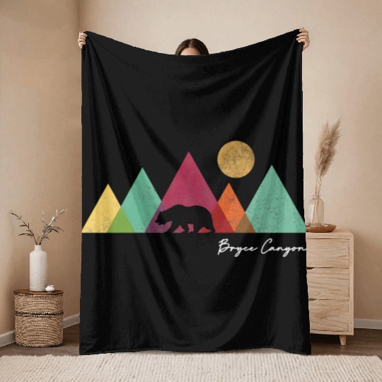 Bryce Canyon National Park Colorful Bear Mountains Throw Blankets