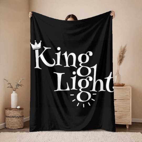 Regal Crown Light Typography Design Throw Blankets