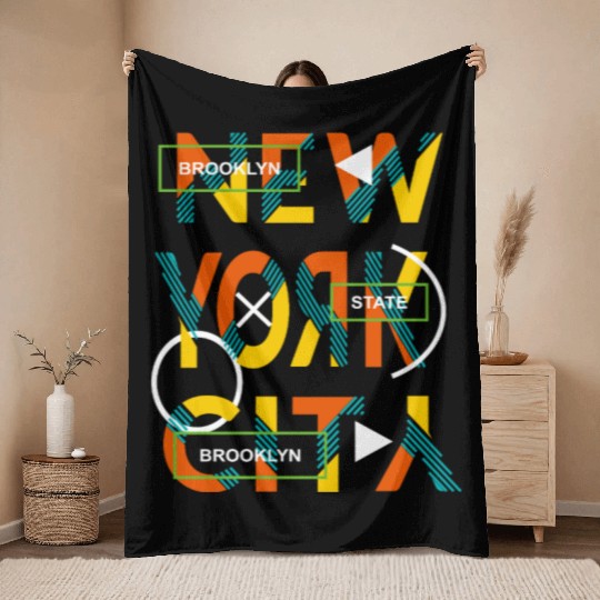 Urban Brooklyn State Love New york city Throw Blankets
