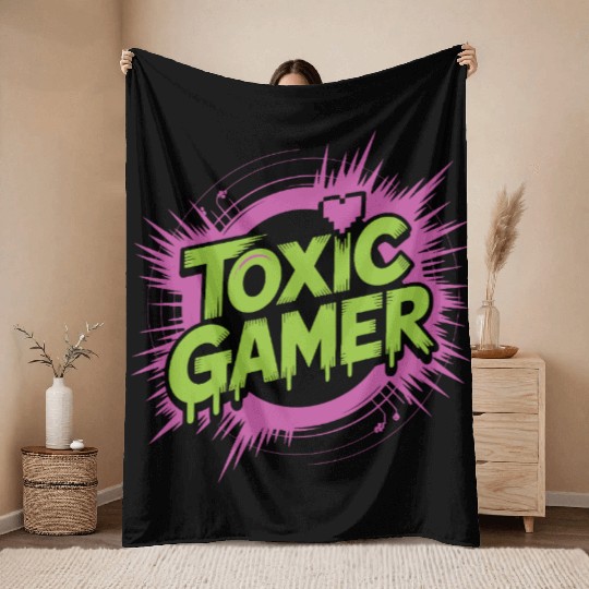 Toxic Gamer Throw Blankets