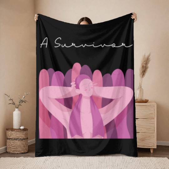 Serene Summer Girl Illustration Throw Blankets