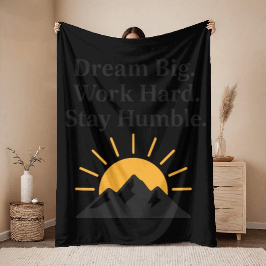 Inspirational Mountain Sunrise Quote  Throw Blankets