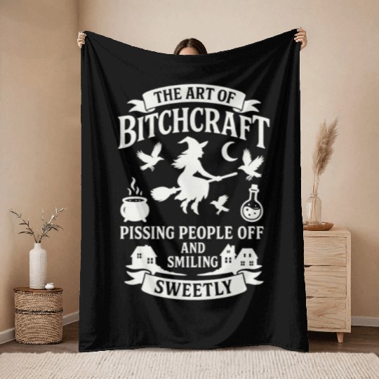 Witchcraft Humor Spell Throw Blankets