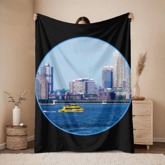New York Water Taxi Throw Blankets