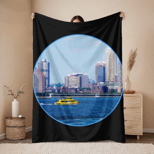 New York Water Taxi Throw Blankets