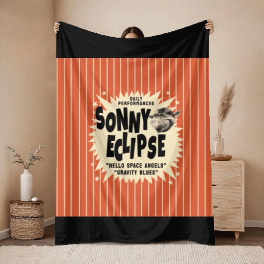 Sonny Eclipse Retro Poster Small Throw Blankets