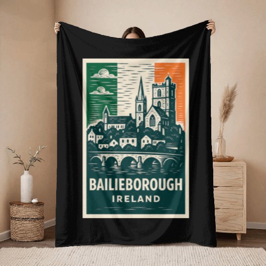 Bailieborough Ireland Scenic Landmark Throw Blankets