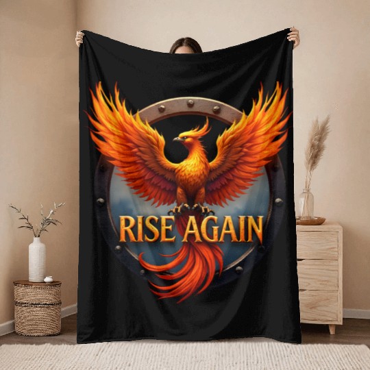 Phoenix Rising Empowerment Design Throw Blankets