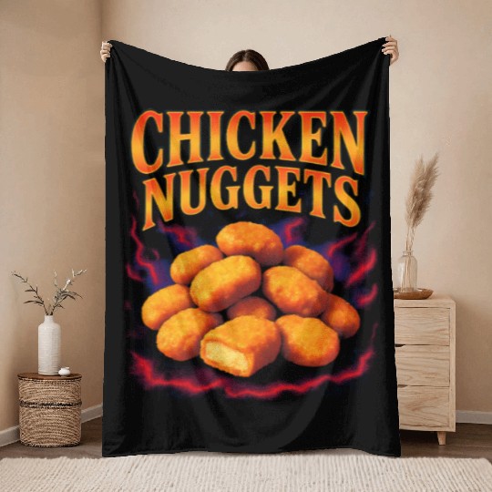 Chicken Nuggets Favorite Food Weird 90s Nuggets Throw Blankets