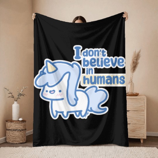 Whimsical Unicorn Design Throw Blankets