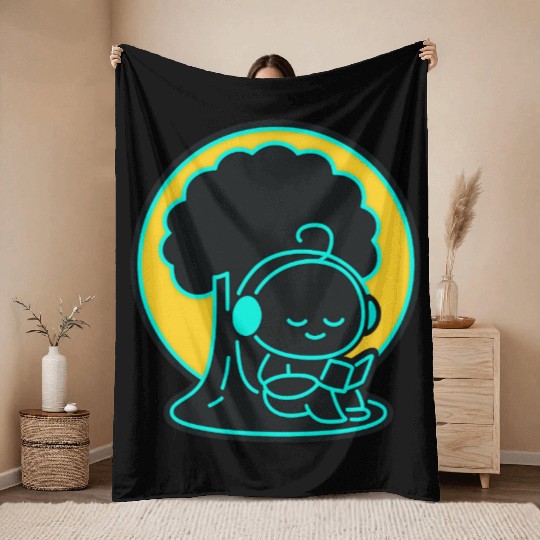 Peaceful Tech Reading Under Tree Throw Blankets