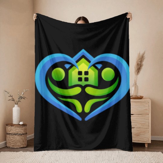 Creative Heart Home Embrace Design Throw Blankets